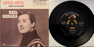 NEIL SEDAKA, 7" 45 w/ Picture Sleeve, Little Devil / I Must Be Dreaming, - Picture 1 of 2