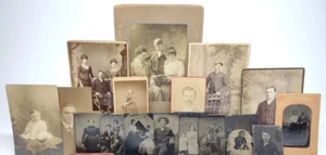 lot of old photos tintypes cabinet card rppc cdv 1800s 1900s - Picture 1 of 6