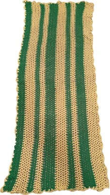 Manta de punto vintage 28”x 71” verde amarillo ganchillo Foto 1 de 4