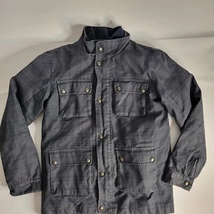 VINCE Jacket Boys Size Large Plaid Chore Zip Snap Windbreaker Gray Quilted Lined - Picture 1 of 9