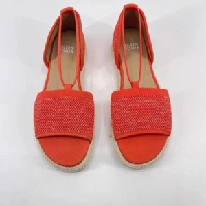 Eileen Fisher Sandals 6 Mews Magma Melange Shoes Orange Stretch Espadrille Flat - Picture 1 of 19