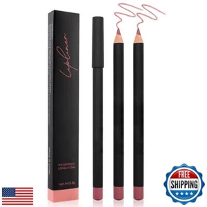 2 Pcs Natural Nude Brown Beige Colors Lip Liner Lipstick Pencils Set for Dail - Picture 1 of 5