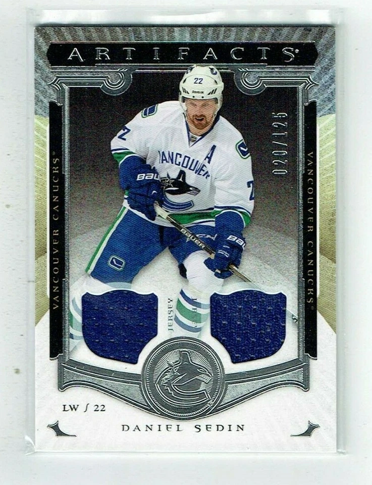 15-16 UD Upper Deck Artifacts  Daniel Sedin  /125  Dual Jerseys  HOF - Image 1 of 1