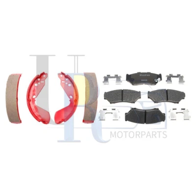 Front Rear Kit Ceramic Brake Pads&Brake Shoes For 1991-1994 1995 Suzuki Sidekick - Image 1 of 3