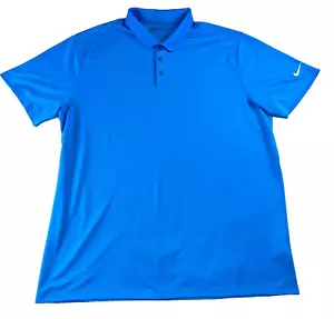 Nike Golf Polo Shirt Mens XXL 2XL Solid Blue Standard Dri-Fit Summer Outdoor - Picture 1 of 8