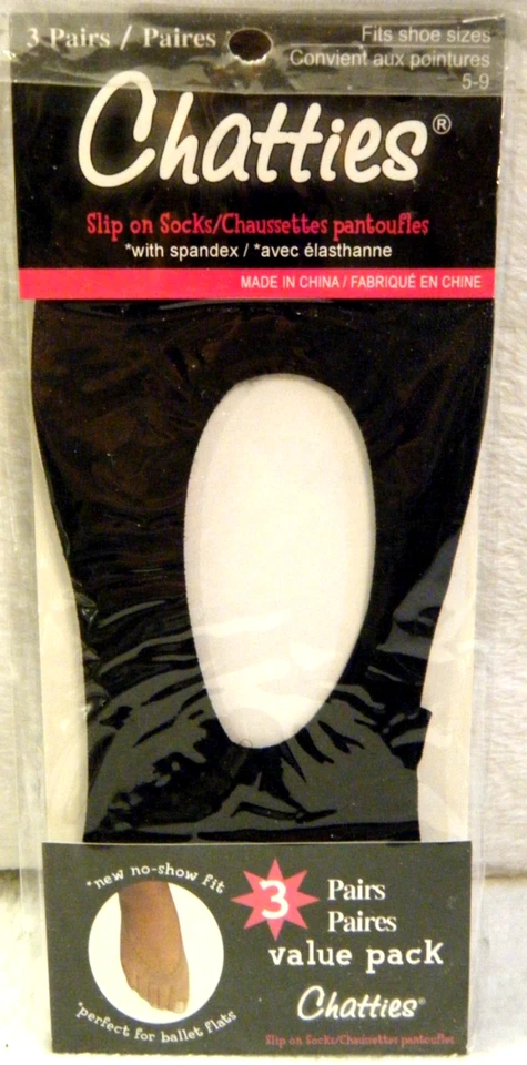 Nuevos 3 pares de calcetines negros sin cordones Chatties talla 9-11 ENVÍO RÁPIDO Foto 1 de 2