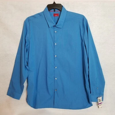 NWT ALFANI Slim Fit Stretch Men's Pinstripe Long Sleeve Button Up Shirt Blue XXL - Image 1 of 4