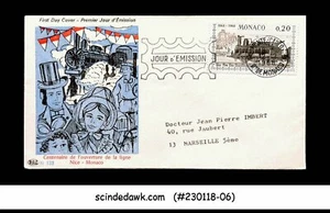 MONACO - 1968 CENTENARY OF NICE MONACO RAILWAY FDC - Foto 1 di 1