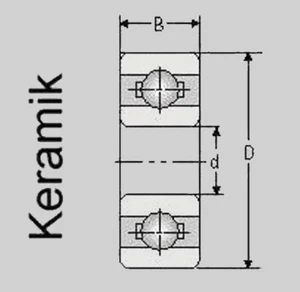 Ceramic Ball Bearing 6800 ZZ/C / 10x19x5, 6800 ZZ/C Hybrid - Picture 1 of 1