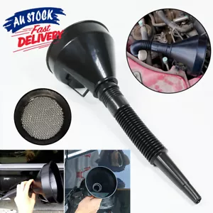 1Pc Fuel Petrol Can Spout AU Car Plastic 2 in1 Motorcycle Funnel For Oil Water - Picture 1 of 12