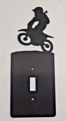 Cubierta de placa de interruptor de luz para moto de cross enduro mini motociclista metal negro Foto 1 de 4