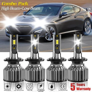 For Hyundai Genesis Coupe 2014-2016 LED Headlight Bulbs High Low Beam Kit Combo - Picture 1 of 11