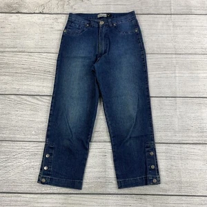 Leona Jeans Capri Damen Gr. 26 Mid Rise Dark Wash Denim Jeanshose - Stretch - Bild 1 von 13