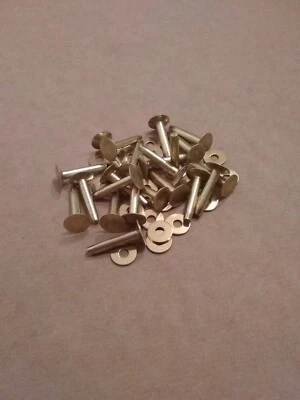 Remaches y rebabas de cabeza plana de latón macizo calibre 3/4" 12 (1 libra) SCA Foto 1 de 4
