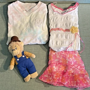 Girls Clothing Lot Size 5/6 Disney Spirit Jersey 2pc Outfit and Papa Bear Plush - Picture 1 of 13