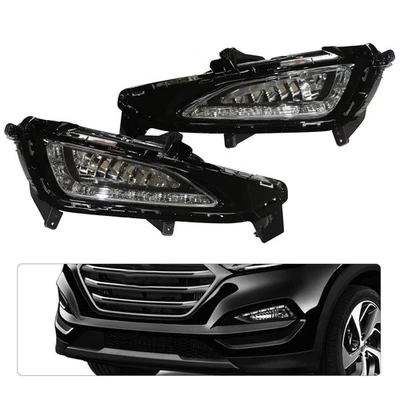 Pair DRL LED Daytime Running Light Fog Lamp RH+LH For 2015-2017 Hyundai Tucson - Image 1 of 4