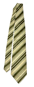 VTG Alexander Julian Colours Green Gold Diagonal Stripe Neck Tie 59x4 Retro #b - Picture 1 of 5