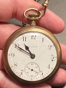 1908 Elgin Gold Filled Pocket Watch 7 Jewels - Picture 1 of 14