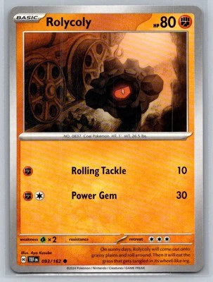 Rolycoly #093/162 SV05: Temporal Forces Common - Pokemon Cards F8 - Image 1 of 2