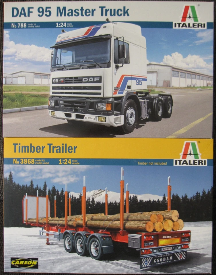 DAF 95 Master Truck mit Rungenauflieger von Italeri im Maßstab 1:24 *NEU* - Bild 1 von 1