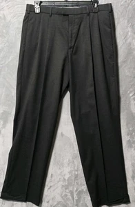 DOCKERS Dress Pants Slacks Black 36x32 Cuffed Pleated Wool Blend Relaxed Fit - Picture 1 of 8