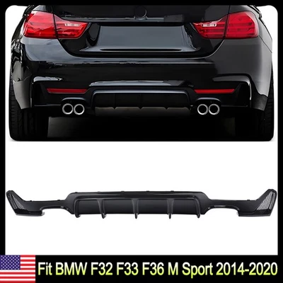 Quad Exhausts Rear Diffuser For 2014-2020 BMW F32 F33 F36 420i 430i 440i M Sport - Image 1 of 4