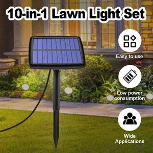 Solar In-Ground Lights 10In1 Lamp Outdoor Ground Powered Weather Landscape Panel - Picture 1 of 12