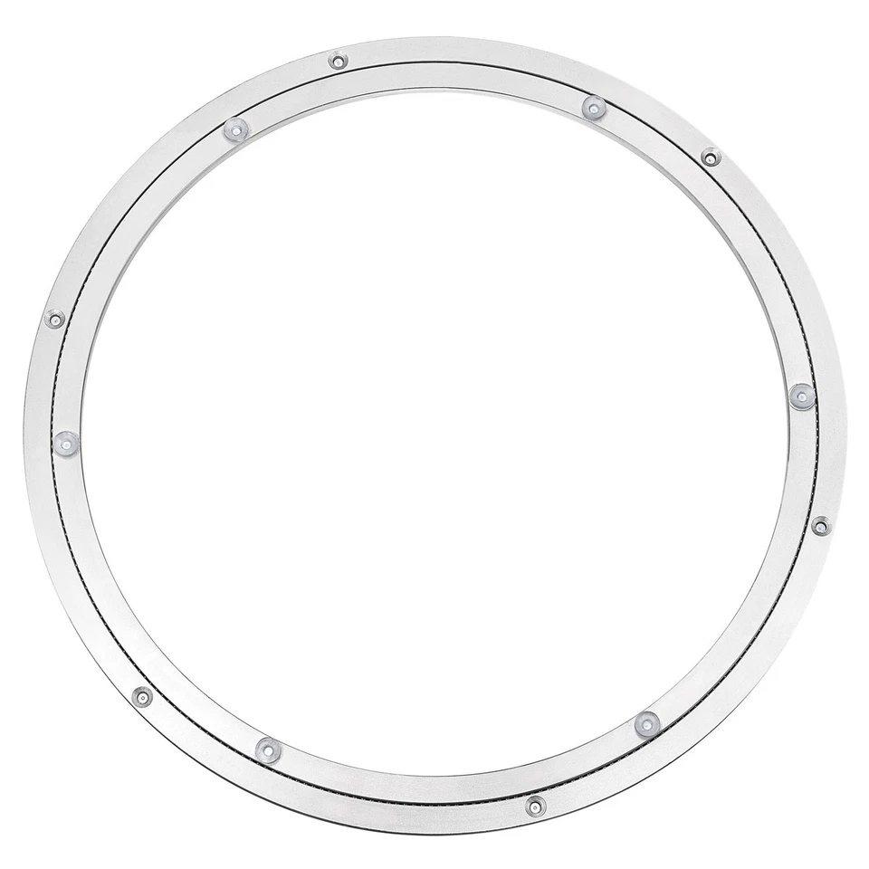 Giradischi girevole in alluminio Lazy Susan metallo 24 pollici per tavolo da pranzo argento - Immagine 1 di 4