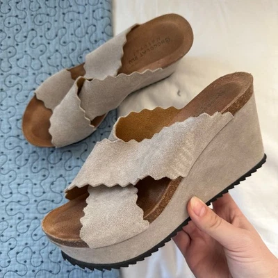 CHOCOLAT AZUL Punta Abierta Tacón de Cuña Talla 39 Informal Primavera Detalle Cruz  Foto 1 de 4