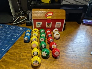 Mattel UNO MOO Learning Matching Animal Farm Game 21 Piece 2008 INCOMPLETE - Picture 1 of 3
