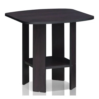 Furinno Contemporary Engineered Wood Simple Design End Table in Dark Walnut - Image 1 of 4