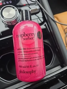 Philosophy Raspberry Sorbet Shower Gel, Bubble Bath, Shampoo 16 oz New Sealed - Picture 1 of 1