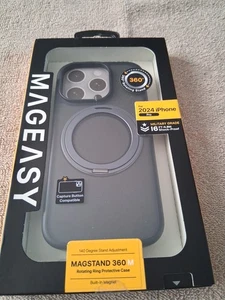 NEU Mageasy iPhone 16 Pro Hülle 2024 iPhone 360 Grad drehbar Ständer Ring - Bild 1 von 3