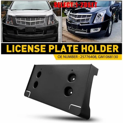 Soporte de marco de matrícula para parachoques delantero negro 1-10X para Cadillac SRX 2010-2016 Foto 1 de 4