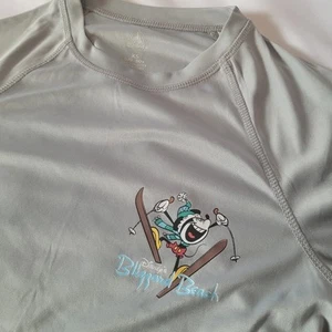 Disney Blizzard Beach SPF Shirt XS Unisex Mickey Skiing Front & Back Print - Picture 1 of 10