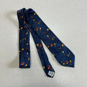 Vintage Kids 1996 Gap Navy Blue Trophy Pennant Tie 2.5"x 42"  Novelty Flaws USA - Picture 1 of 5