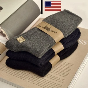 3 Paar Crew-Socken aus 100 % Merinowolle Kaschmir für Herren elegant wadenfest warm 7-11 US - Bild 1 von 7