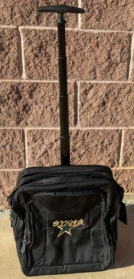 Mochila de rodas Dallas Stars premium bordada preta logotipo Dallas Stars - Imagem 1 de 4