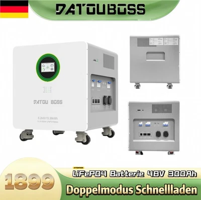 Batería LiFePO4 48V 300Ah 15360Wh 6.2kW Solar Híbrido In-One PV  - Imagen 1 de 4