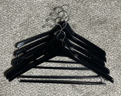 5 perchas de madera resistentes antideslizantes barra madera negra Foto 1 de 4