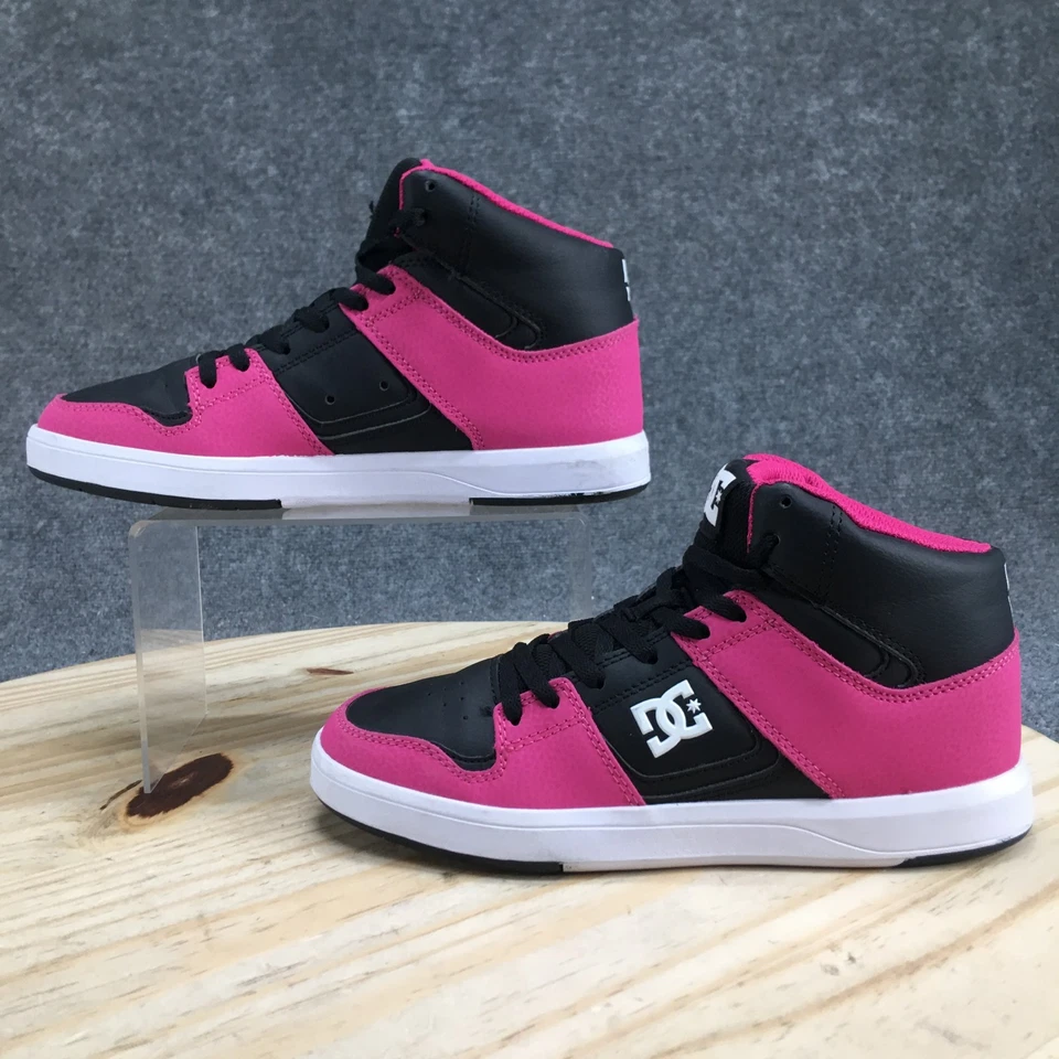 DC Shoes Womens 8 Cure Hi-Top Sneakers Black Pink Lace Up Round Toe Athletic - Image 1 of 4