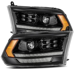 Alpha Black Projector Headlight w/ Adapter For 2009-2018 Ram 1500 2500 3500 - Picture 1 of 12