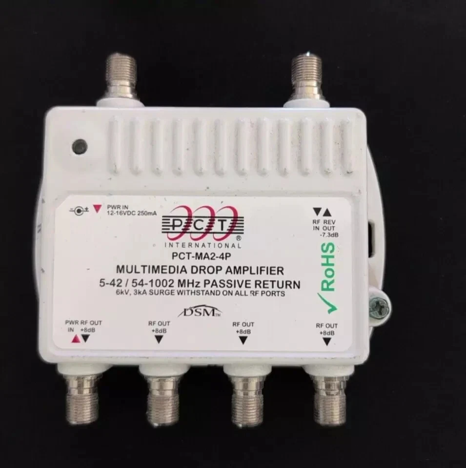 PCT-MA2-4P Coax Multimedia Drop Amplifier, 4 Port, 8 dB - Image 1 of 1
