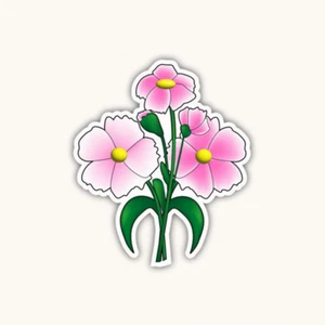 Pink Flower Vinyl Stickers Blossom Petals Aesthetic Waterproof Durable Car Decal - Picture 1 of 9