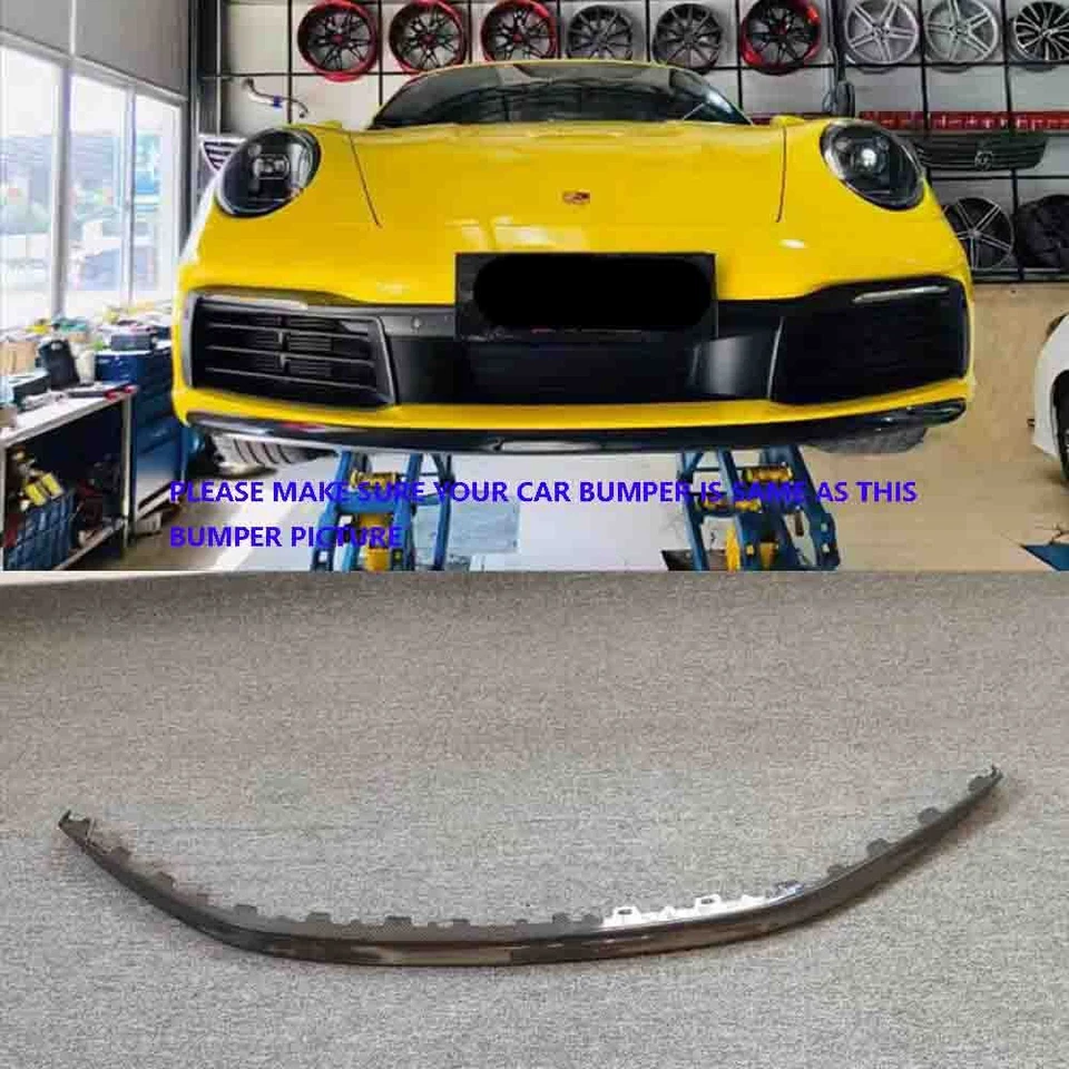 For Porsche 911 992 2020-2023 Carbon Fiber Front Bumper Lip Body Spoiler Lip - Image 1 of 4
