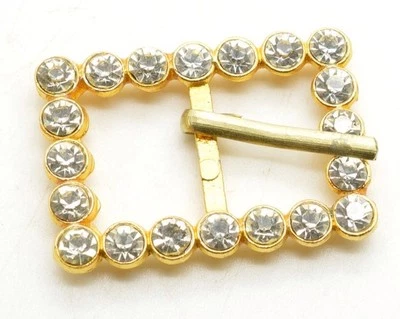 Elegante Brillante Vintage Art Deco Hielo Transparente Estrás Estate Find Cinturón Hebilla Foto 1 de 3