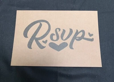 Paquete de 60 tarjetas de respuesta Kraft RSVP para invitación, aspecto ecológico de colección Foto 1 de 3
