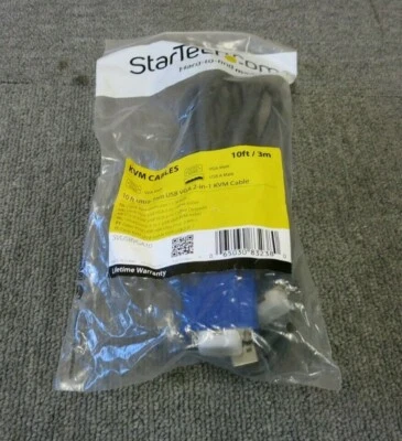New StarTech.com SVUSBVGA10 10ft 3m Ultra-Thin USB VGA 2-in-1 KVM Cable - Image 1 of 3