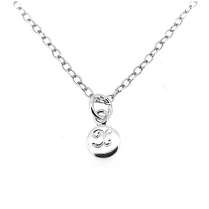 Letter X Initial Necklace Tiny 6mm Personalised Disc Pendant Sterling Silver - Picture 1 of 4