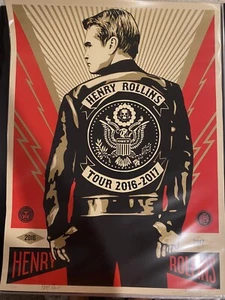 SHEPARD FAIREY & HENRY ROLLINS Signed And Numbered Ed. Of 250 Black Flag - Picture 1 of 4